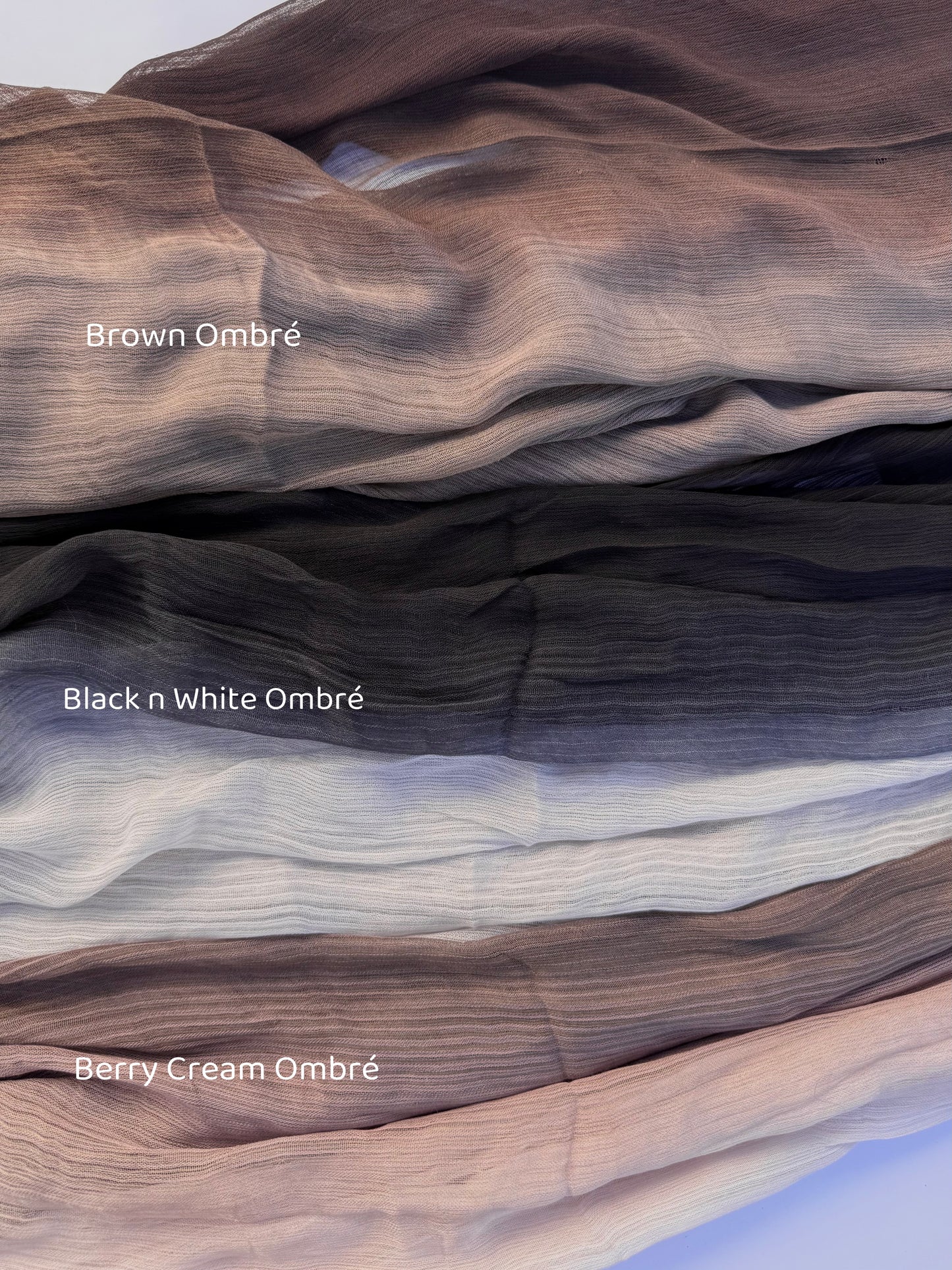 Lightweight Linen- Black n White Ombré