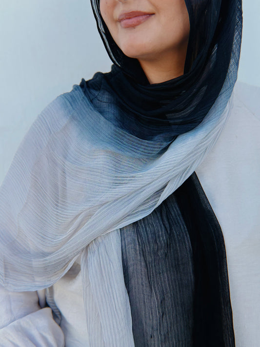 Lightweight Linen- Black n White Ombré