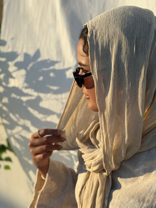 Ruffled Cotton - Sand Beige