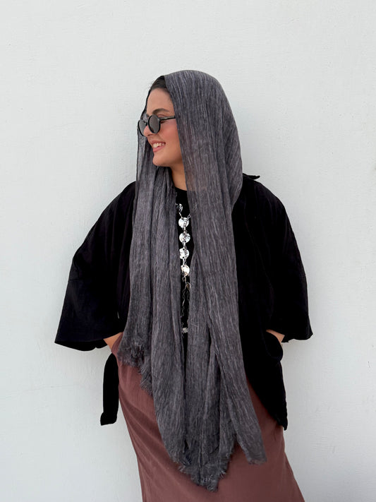 Ruffled Cotton - Dark Grey