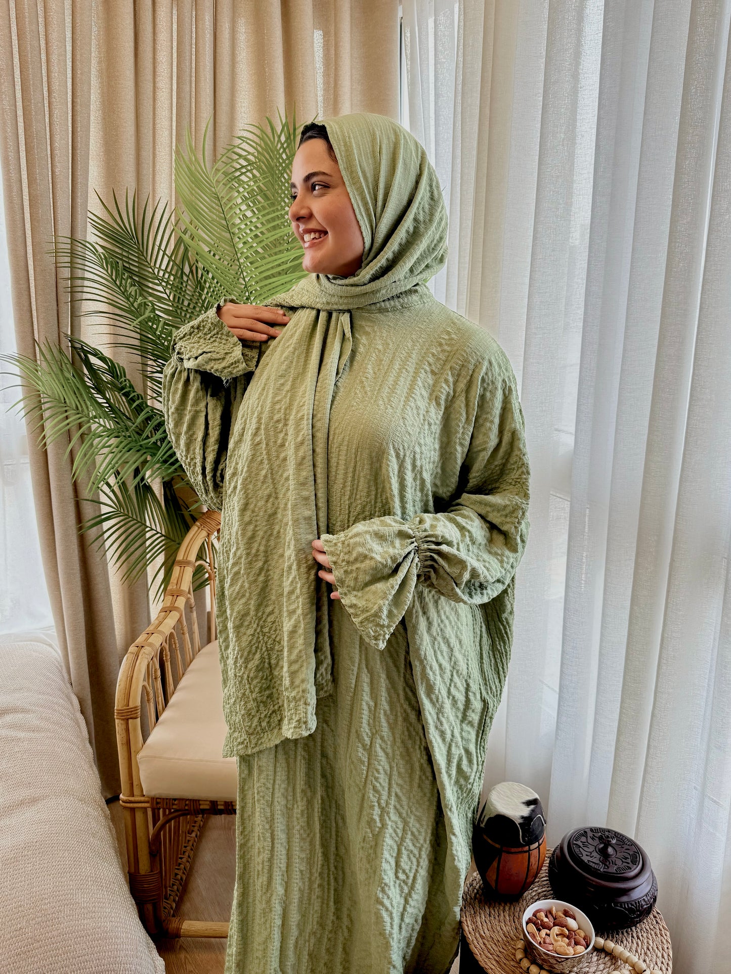 Crushed Cotton Isdal- Mint Green